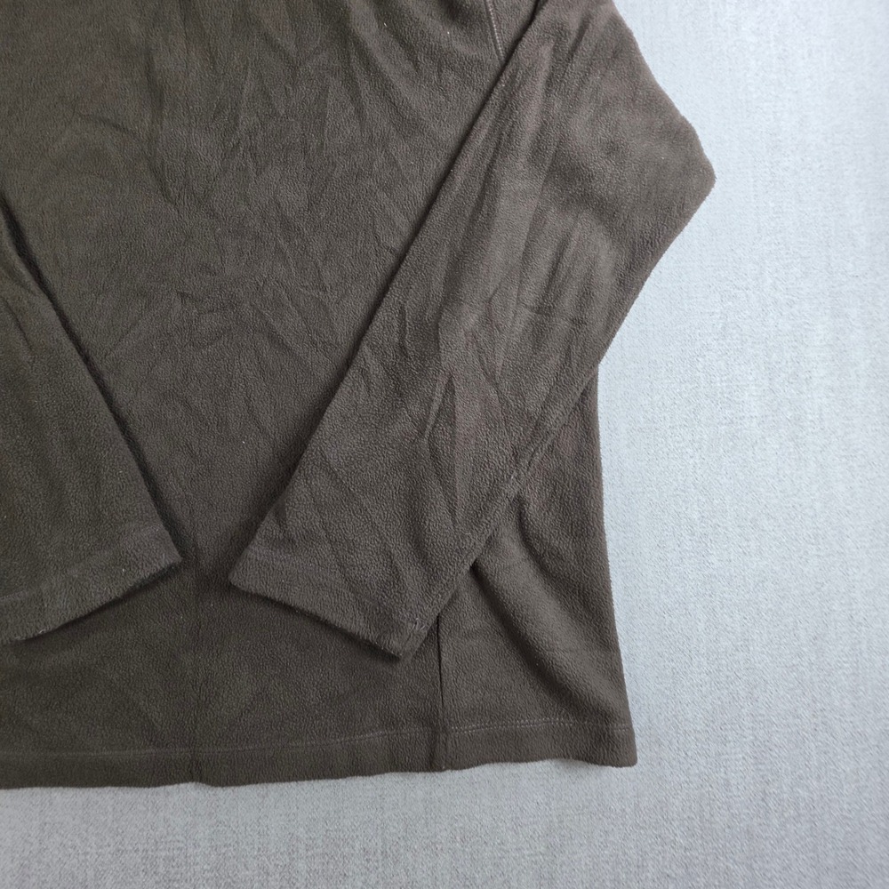 Lands' End Fleece Pullover Men Small Brown Quarter Zip Mock Neck Jacket - Picture 15 of 16